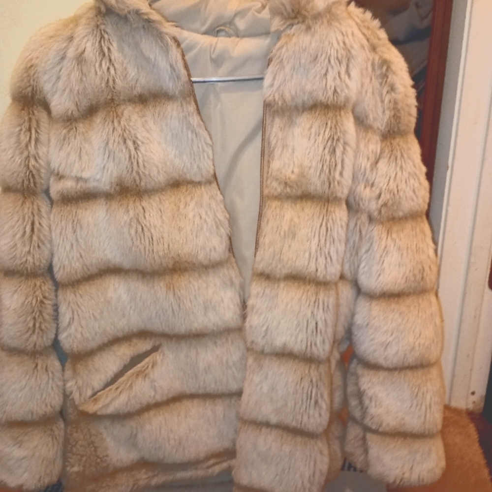 Faux fur hooded jacket